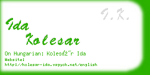 ida kolesar business card